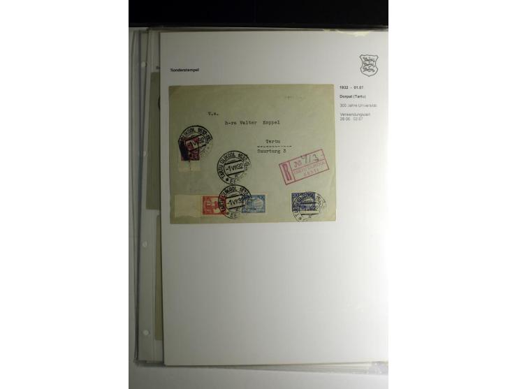 SONDERSTEMPEL: 1919/40, über 30 Briefe und Karten sowie wenige Aussschnitte mit verschiedenen Stempeln, dabei u.a. "REVAL PRO