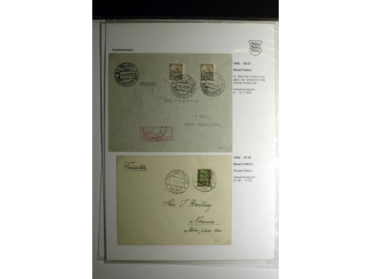 SONDERSTEMPEL: 1919/40, über 30 Briefe und Karten sowie wenige Aussschnitte mit verschiedenen Stempeln, dabei u.a. "REVAL PRO