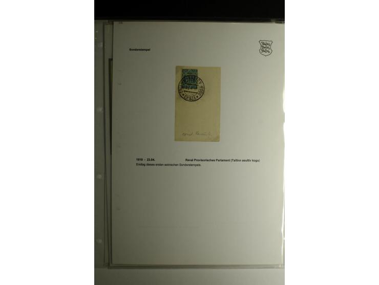 SONDERSTEMPEL: 1919/40, über 30 Briefe und Karten sowie wenige Aussschnitte mit verschiedenen Stempeln, dabei u.a. "REVAL PRO
