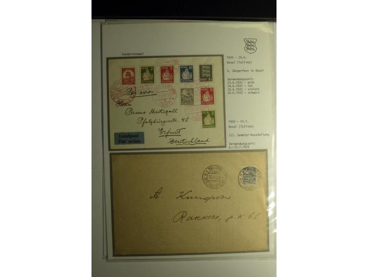 SONDERSTEMPEL: 1919/40, über 30 Briefe und Karten sowie wenige Aussschnitte mit verschiedenen Stempeln, dabei u.a. "REVAL PRO