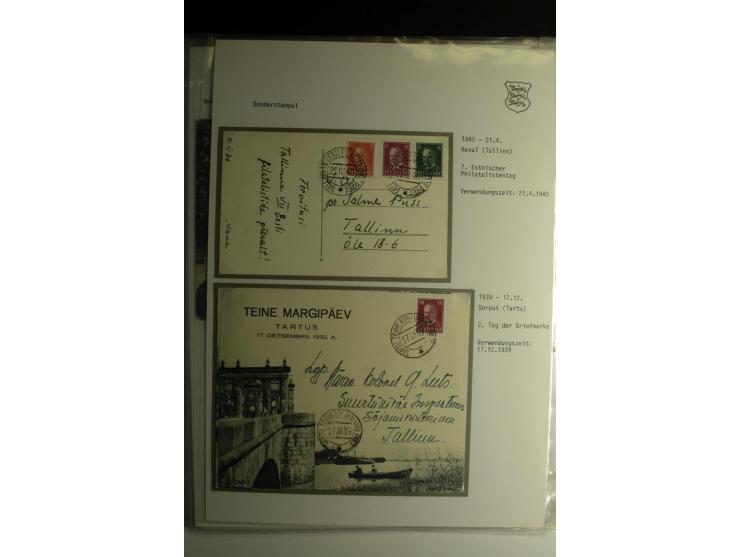 SONDERSTEMPEL: 1919/40, über 30 Briefe und Karten sowie wenige Aussschnitte mit verschiedenen Stempeln, dabei u.a. "REVAL PRO