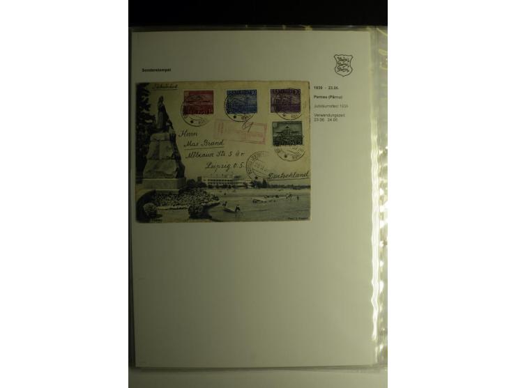 SONDERSTEMPEL: 1919/40, über 30 Briefe und Karten sowie wenige Aussschnitte mit verschiedenen Stempeln, dabei u.a. "REVAL PRO