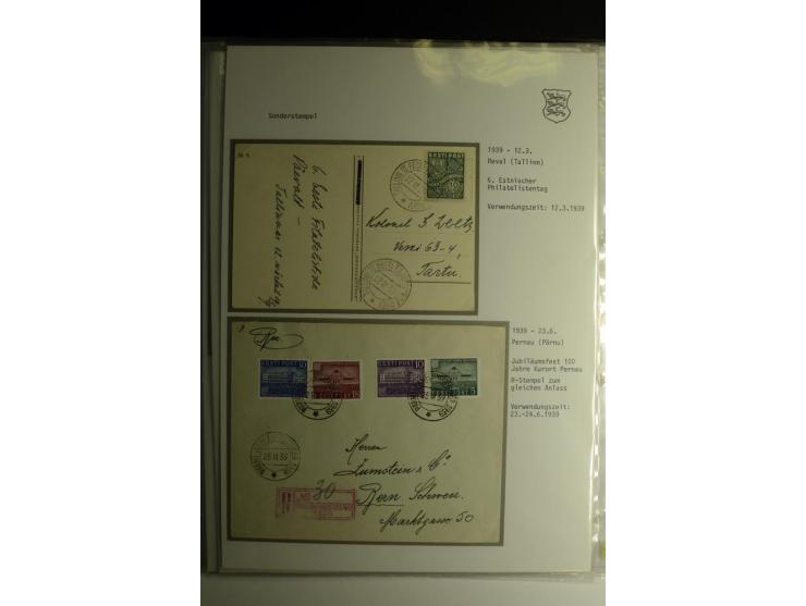 SONDERSTEMPEL: 1919/40, über 30 Briefe und Karten sowie wenige Aussschnitte mit verschiedenen Stempeln, dabei u.a. "REVAL PRO