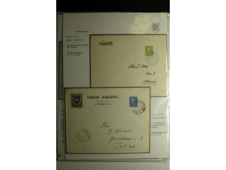 SONDERSTEMPEL: 1919/40, über 30 Briefe und Karten sowie wenige Aussschnitte mit verschiedenen Stempeln, dabei u.a. "REVAL PRO