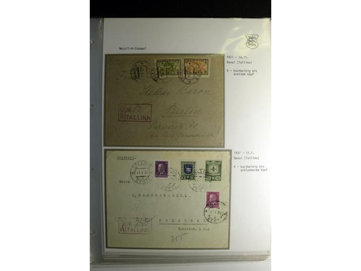 STANDARD-R-STEMPEL: 1919/38, Anzen bis Reval-Bahnhof, 45 Briefe mit verschiedenen Frankaturen, außerdem 1 Wertbrief, gute Erh