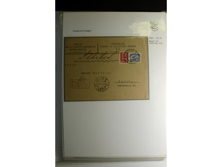 STANDARD-R-STEMPEL: 1919/38, Anzen bis Reval-Bahnhof, 45 Briefe mit verschiedenen Frankaturen, außerdem 1 Wertbrief, gute Erh