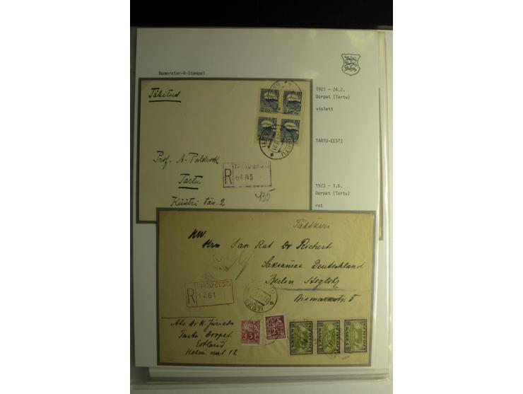 STANDARD-R-STEMPEL: 1919/38, Anzen bis Reval-Bahnhof, 45 Briefe mit verschiedenen Frankaturen, außerdem 1 Wertbrief, gute Erh
