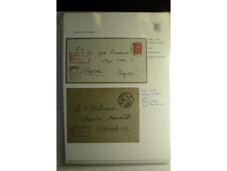 STANDARD-R-STEMPEL: 1919/38, Anzen bis Reval-Bahnhof, 45 Briefe mit verschiedenen Frankaturen, außerdem 1 Wertbrief, gute Erh