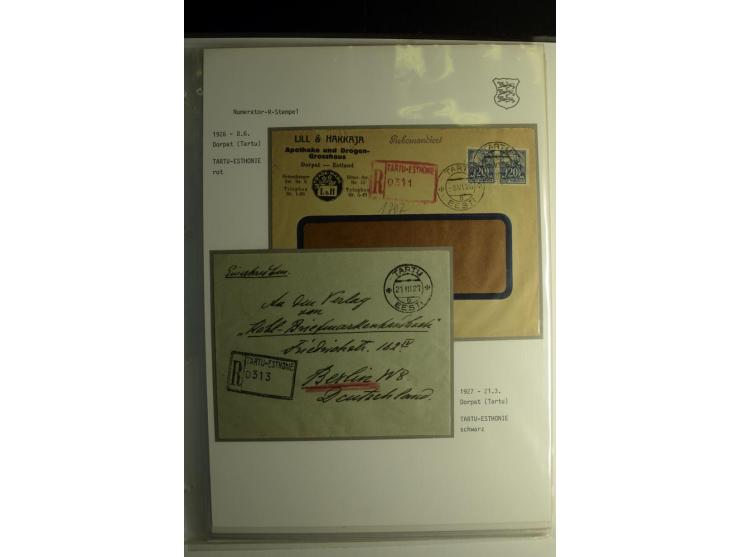 STANDARD-R-STEMPEL: 1919/38, Anzen bis Reval-Bahnhof, 45 Briefe mit verschiedenen Frankaturen, außerdem 1 Wertbrief, gute Erh