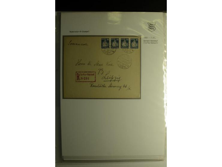 STANDARD-R-STEMPEL: 1919/38, Anzen bis Reval-Bahnhof, 45 Briefe mit verschiedenen Frankaturen, außerdem 1 Wertbrief, gute Erh
