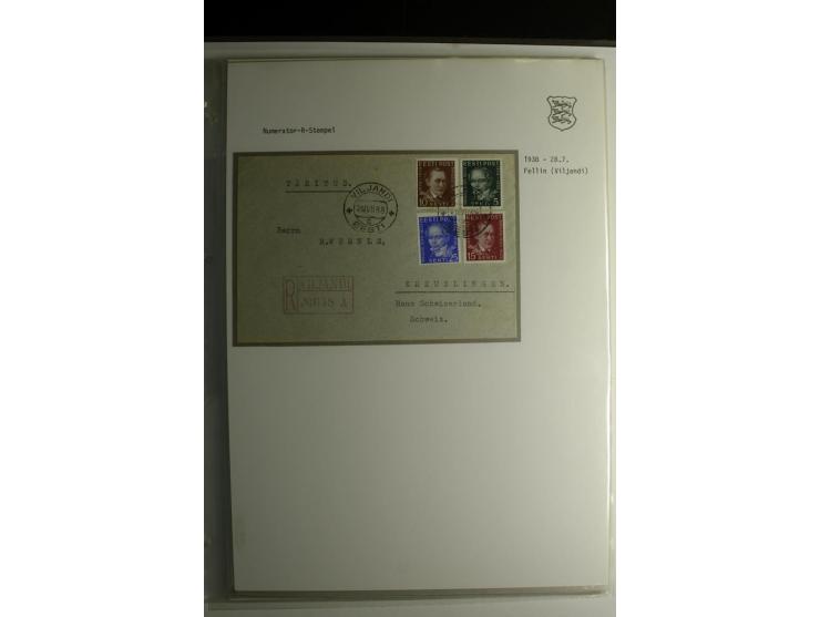 STANDARD-R-STEMPEL: 1919/38, Anzen bis Reval-Bahnhof, 45 Briefe mit verschiedenen Frankaturen, außerdem 1 Wertbrief, gute Erh