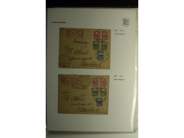 STANDARD-R-STEMPEL: 1919/38, Anzen bis Reval-Bahnhof, 45 Briefe mit verschiedenen Frankaturen, außerdem 1 Wertbrief, gute Erh