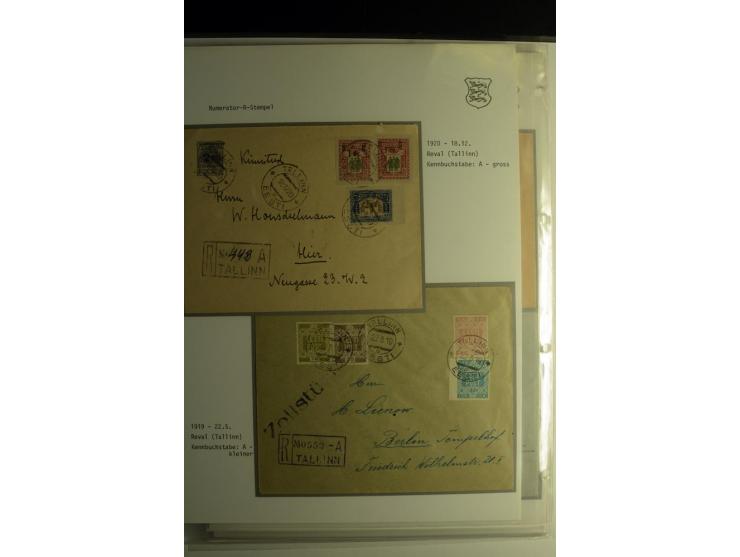 STANDARD-R-STEMPEL: 1919/38, Anzen bis Reval-Bahnhof, 45 Briefe mit verschiedenen Frankaturen, außerdem 1 Wertbrief, gute Erh