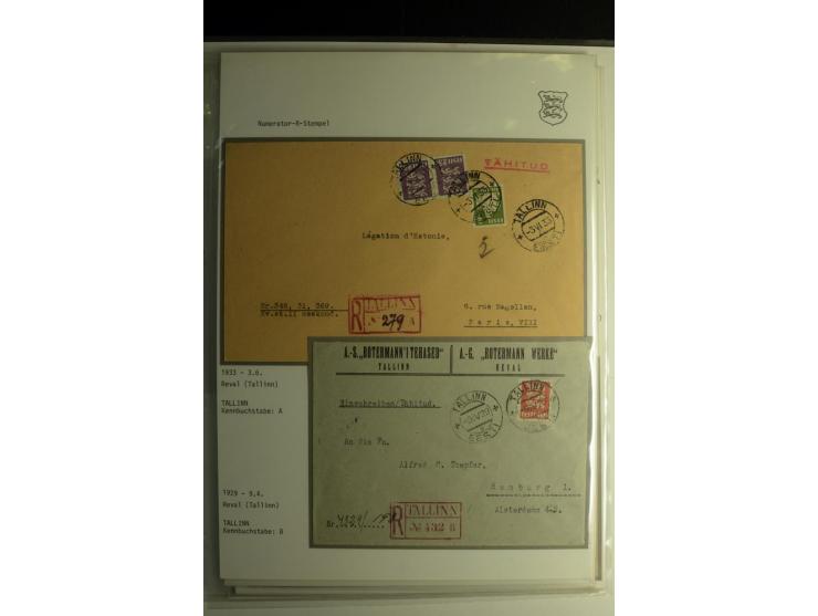 STANDARD-R-STEMPEL: 1919/38, Anzen bis Reval-Bahnhof, 45 Briefe mit verschiedenen Frankaturen, außerdem 1 Wertbrief, gute Erh
