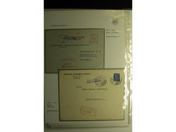 STANDARD-R-STEMPEL: 1919/38, Anzen bis Reval-Bahnhof, 45 Briefe mit verschiedenen Frankaturen, außerdem 1 Wertbrief, gute Erh