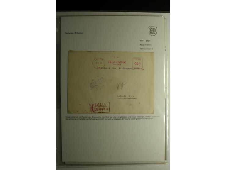 STANDARD-R-STEMPEL: 1919/38, Anzen bis Reval-Bahnhof, 45 Briefe mit verschiedenen Frankaturen, außerdem 1 Wertbrief, gute Erh