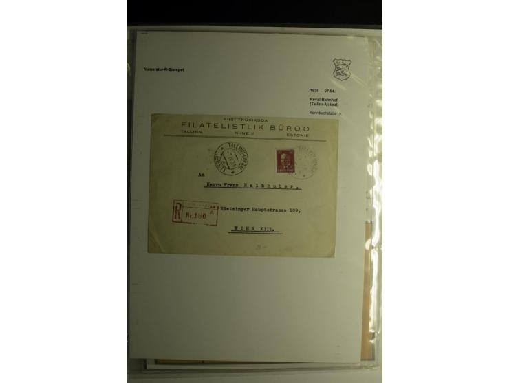 STANDARD-R-STEMPEL: 1919/38, Anzen bis Reval-Bahnhof, 45 Briefe mit verschiedenen Frankaturen, außerdem 1 Wertbrief, gute Erh