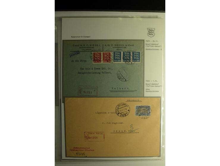 STANDARD-R-STEMPEL: 1919/38, Anzen bis Reval-Bahnhof, 45 Briefe mit verschiedenen Frankaturen, außerdem 1 Wertbrief, gute Erh
