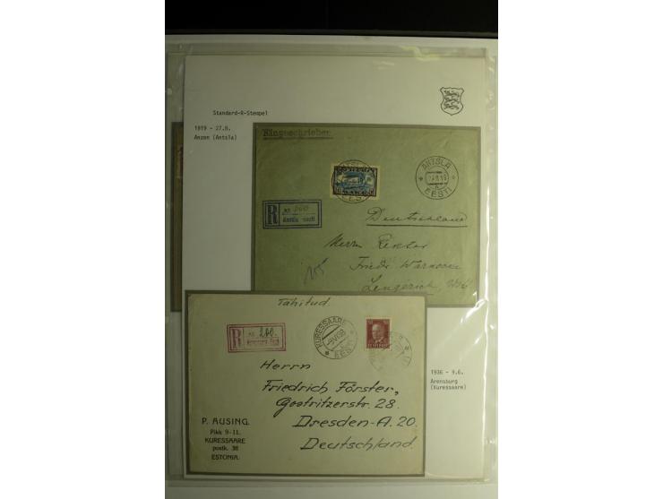 STANDARD-R-STEMPEL: 1919/38, Anzen bis Reval-Bahnhof, 45 Briefe mit verschiedenen Frankaturen, außerdem 1 Wertbrief, gute Erh