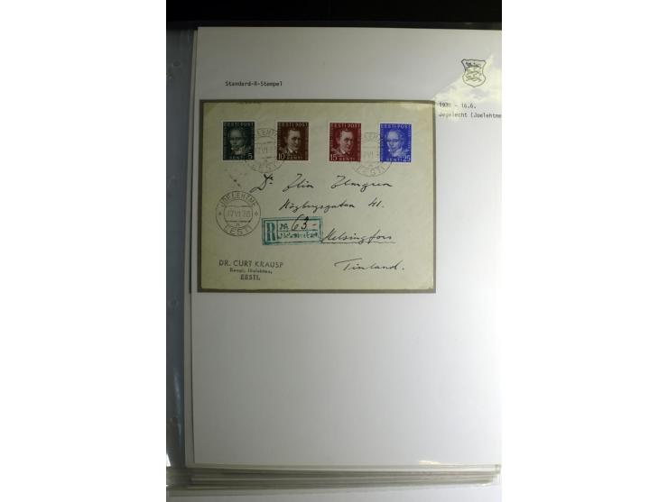 STANDARD-R-STEMPEL: 1919/38, Anzen bis Reval-Bahnhof, 45 Briefe mit verschiedenen Frankaturen, außerdem 1 Wertbrief, gute Erh