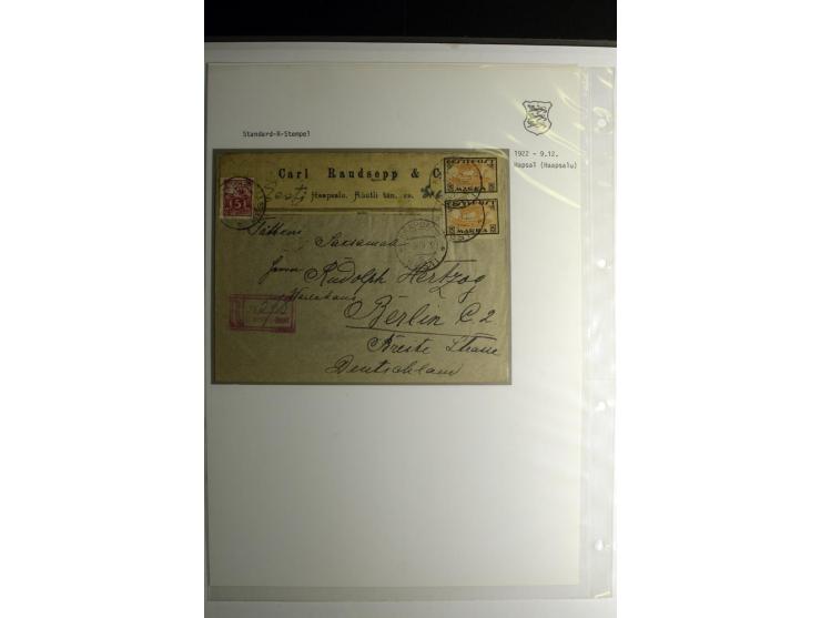 STANDARD-R-STEMPEL: 1919/38, Anzen bis Reval-Bahnhof, 45 Briefe mit verschiedenen Frankaturen, außerdem 1 Wertbrief, gute Erh