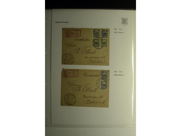 STANDARD-R-STEMPEL: 1919/38, Anzen bis Reval-Bahnhof, 45 Briefe mit verschiedenen Frankaturen, außerdem 1 Wertbrief, gute Erh
