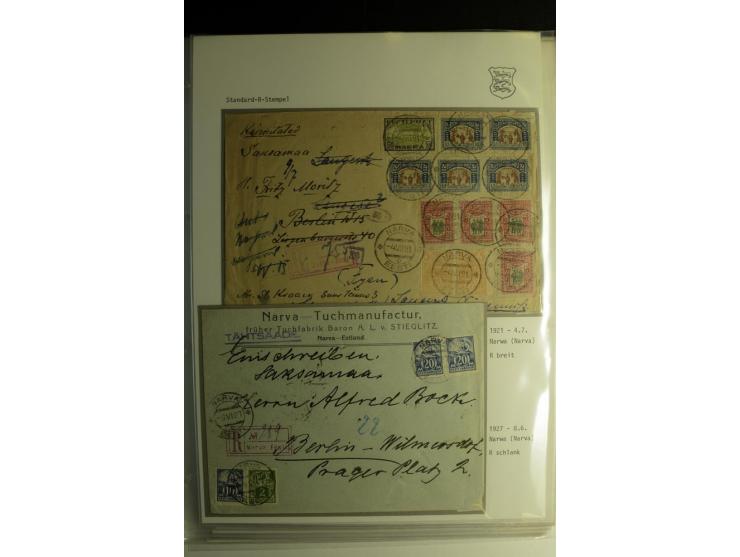 STANDARD-R-STEMPEL: 1919/38, Anzen bis Reval-Bahnhof, 45 Briefe mit verschiedenen Frankaturen, außerdem 1 Wertbrief, gute Erh