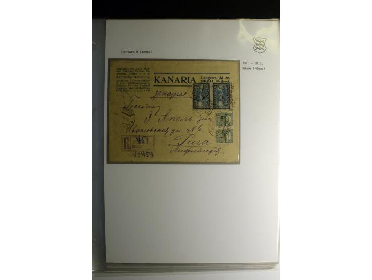 STANDARD-R-STEMPEL: 1919/38, Anzen bis Reval-Bahnhof, 45 Briefe mit verschiedenen Frankaturen, außerdem 1 Wertbrief, gute Erh