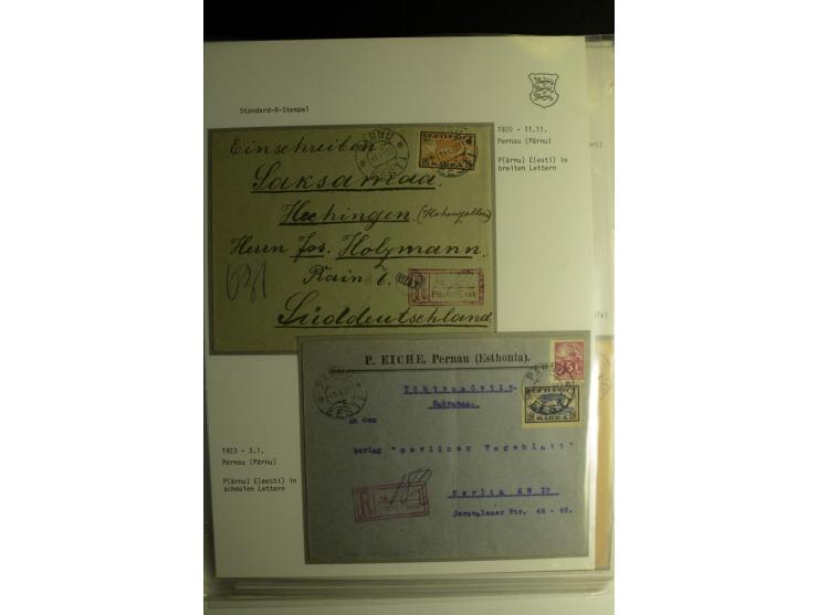 STANDARD-R-STEMPEL: 1919/38, Anzen bis Reval-Bahnhof, 45 Briefe mit verschiedenen Frankaturen, außerdem 1 Wertbrief, gute Erh