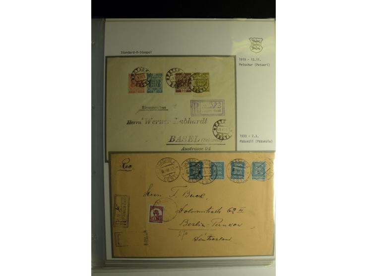 STANDARD-R-STEMPEL: 1919/38, Anzen bis Reval-Bahnhof, 45 Briefe mit verschiedenen Frankaturen, außerdem 1 Wertbrief, gute Erh