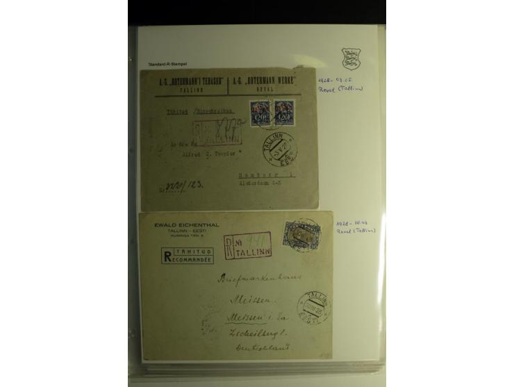 STANDARD-R-STEMPEL: 1919/38, Anzen bis Reval-Bahnhof, 45 Briefe mit verschiedenen Frankaturen, außerdem 1 Wertbrief, gute Erh