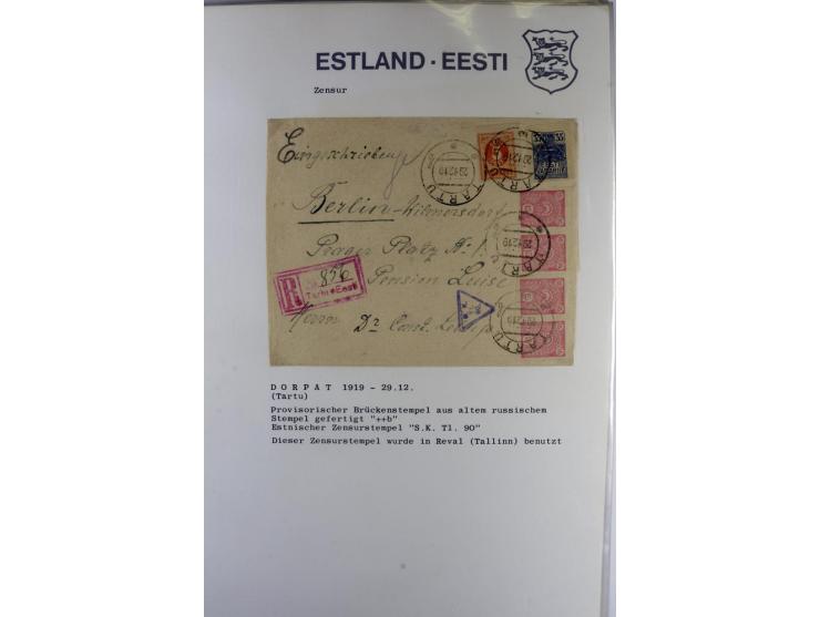 ZENSUR: 1918/40, hochinteressante Sammlung von über 50 Briefen und Karten, dabei verschiedene Zensurstempel und Verschlußband