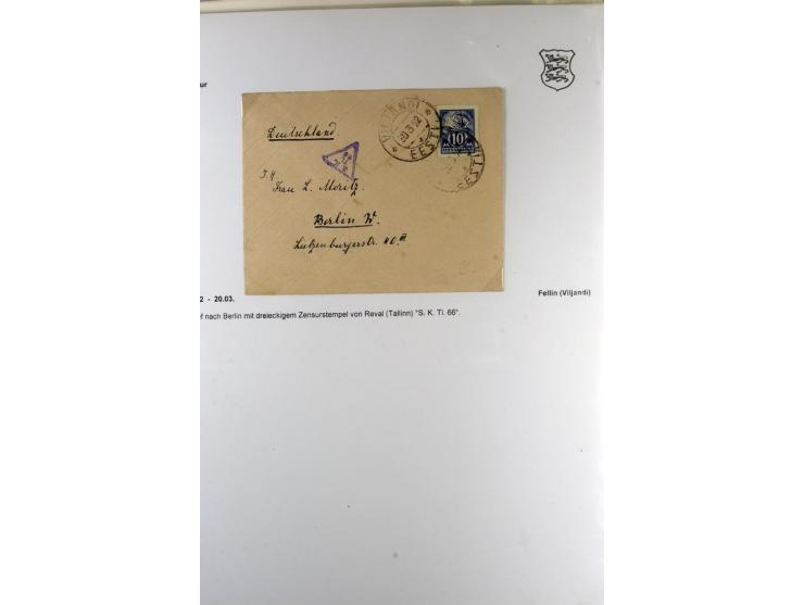 ZENSUR: 1918/40, hochinteressante Sammlung von über 50 Briefen und Karten, dabei verschiedene Zensurstempel und Verschlußband