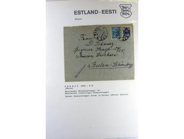 ZENSUR: 1918/40, hochinteressante Sammlung von über 50 Briefen und Karten, dabei verschiedene Zensurstempel und Verschlußband
