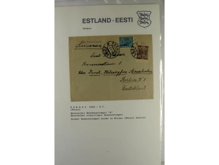 ZENSUR: 1918/40, hochinteressante Sammlung von über 50 Briefen und Karten, dabei verschiedene Zensurstempel und Verschlußband