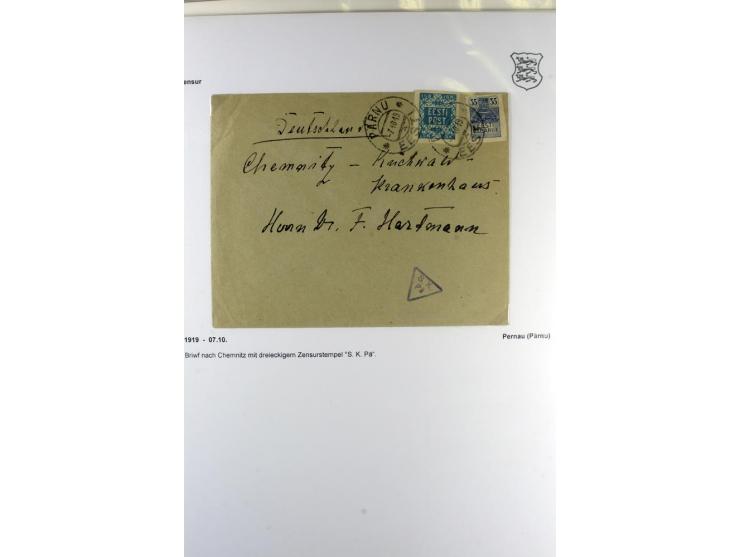 ZENSUR: 1918/40, hochinteressante Sammlung von über 50 Briefen und Karten, dabei verschiedene Zensurstempel und Verschlußband