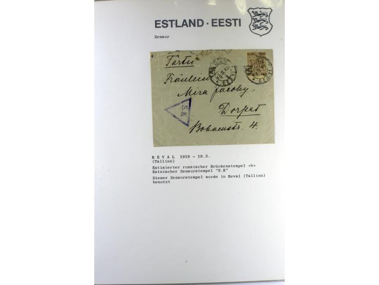 ZENSUR: 1918/40, hochinteressante Sammlung von über 50 Briefen und Karten, dabei verschiedene Zensurstempel und Verschlußband