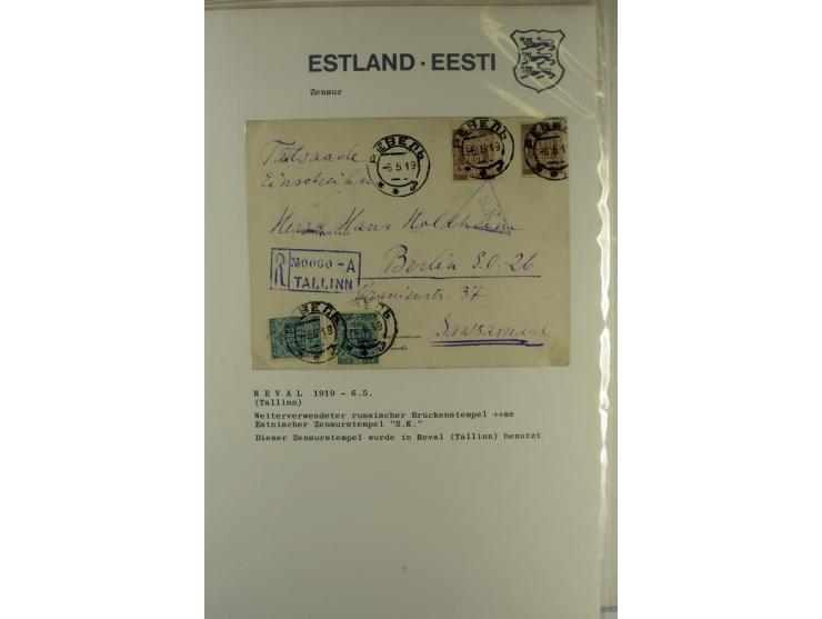 ZENSUR: 1918/40, hochinteressante Sammlung von über 50 Briefen und Karten, dabei verschiedene Zensurstempel und Verschlußband
