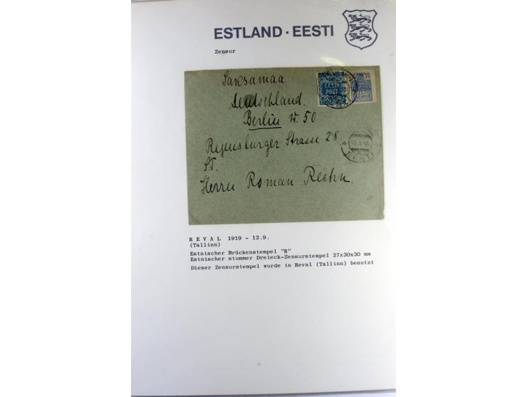 ZENSUR: 1918/40, hochinteressante Sammlung von über 50 Briefen und Karten, dabei verschiedene Zensurstempel und Verschlußband