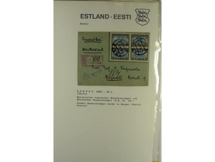 ZENSUR: 1918/40, hochinteressante Sammlung von über 50 Briefen und Karten, dabei verschiedene Zensurstempel und Verschlußband