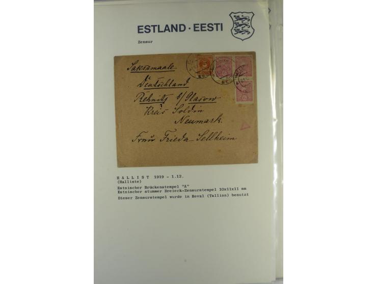 ZENSUR: 1918/40, hochinteressante Sammlung von über 50 Briefen und Karten, dabei verschiedene Zensurstempel und Verschlußband
