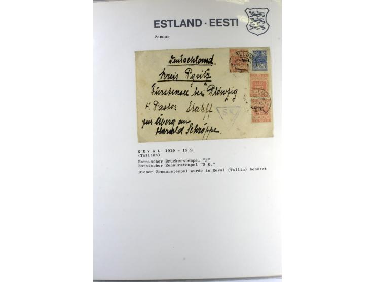ZENSUR: 1918/40, hochinteressante Sammlung von über 50 Briefen und Karten, dabei verschiedene Zensurstempel und Verschlußband