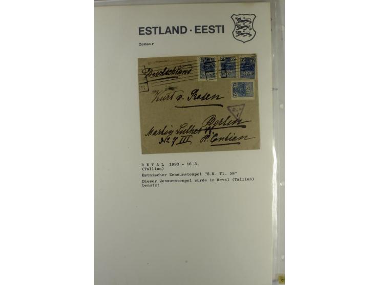 ZENSUR: 1918/40, hochinteressante Sammlung von über 50 Briefen und Karten, dabei verschiedene Zensurstempel und Verschlußband