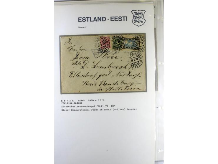 ZENSUR: 1918/40, hochinteressante Sammlung von über 50 Briefen und Karten, dabei verschiedene Zensurstempel und Verschlußband