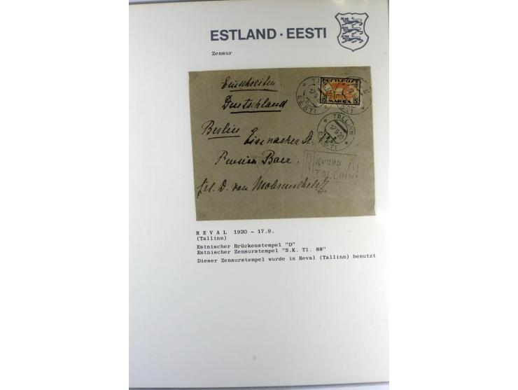 ZENSUR: 1918/40, hochinteressante Sammlung von über 50 Briefen und Karten, dabei verschiedene Zensurstempel und Verschlußband