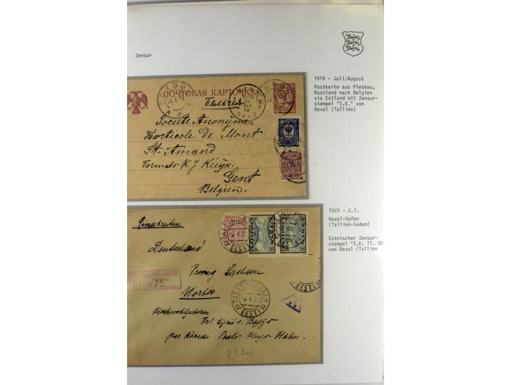 ZENSUR: 1918/40, hochinteressante Sammlung von über 50 Briefen und Karten, dabei verschiedene Zensurstempel und Verschlußband