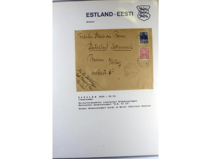 ZENSUR: 1918/40, hochinteressante Sammlung von über 50 Briefen und Karten, dabei verschiedene Zensurstempel und Verschlußband