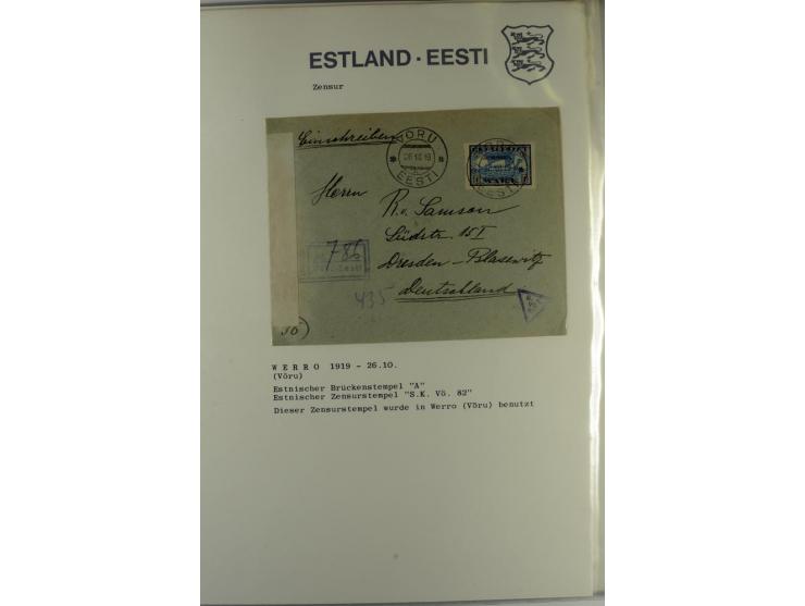 ZENSUR: 1918/40, hochinteressante Sammlung von über 50 Briefen und Karten, dabei verschiedene Zensurstempel und Verschlußband