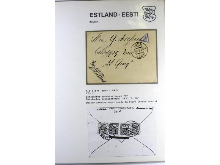 ZENSUR: 1918/40, hochinteressante Sammlung von über 50 Briefen und Karten, dabei verschiedene Zensurstempel und Verschlußband