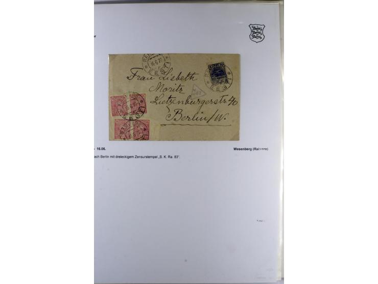 ZENSUR: 1918/40, hochinteressante Sammlung von über 50 Briefen und Karten, dabei verschiedene Zensurstempel und Verschlußband